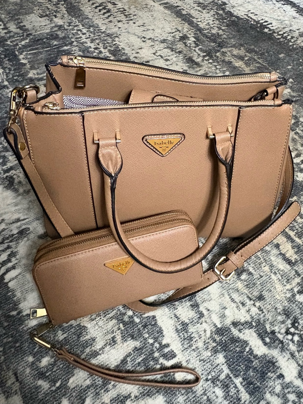 Isabelle Taupe Tote with Matching Wallet